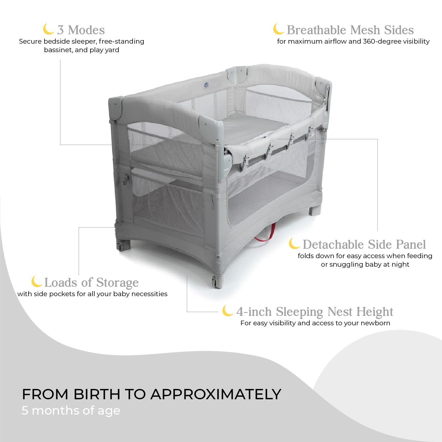 Free standing bassinet on sale